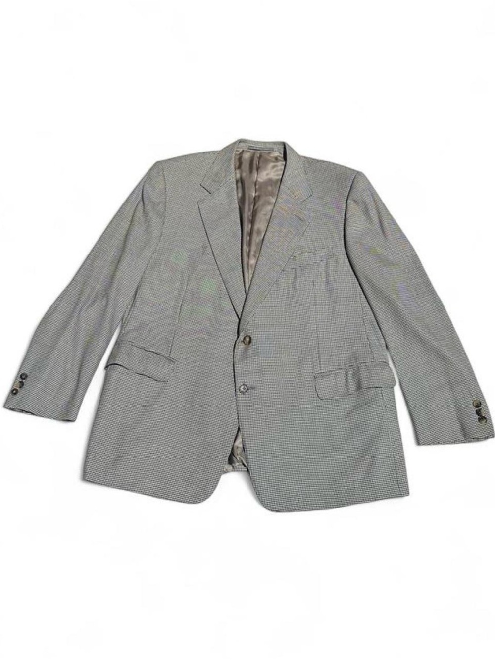 Ermenegildo Zegna 15 Milmil 15 Blazer Sport Coat Houndstooth Silk Wool - 44R